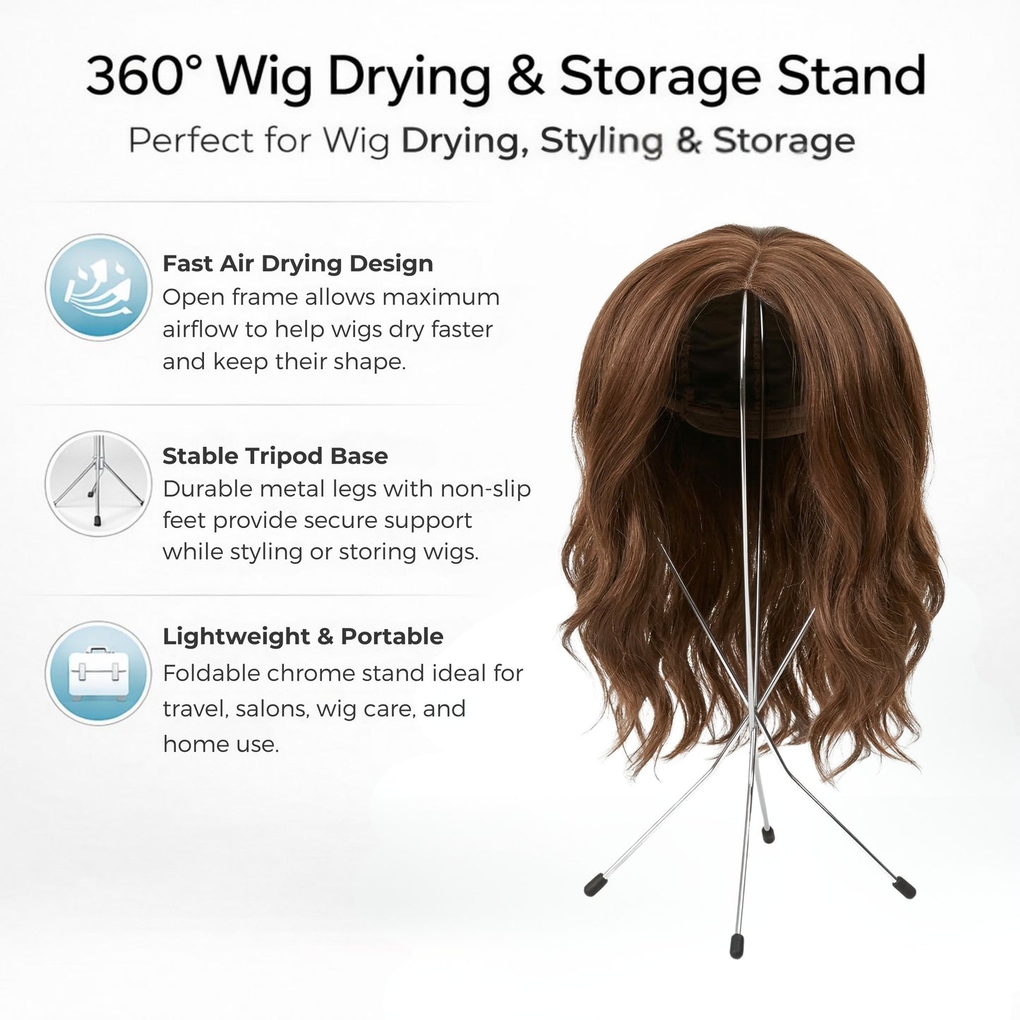 Jon Renau Wig Saver Plastic Wig Stand, White