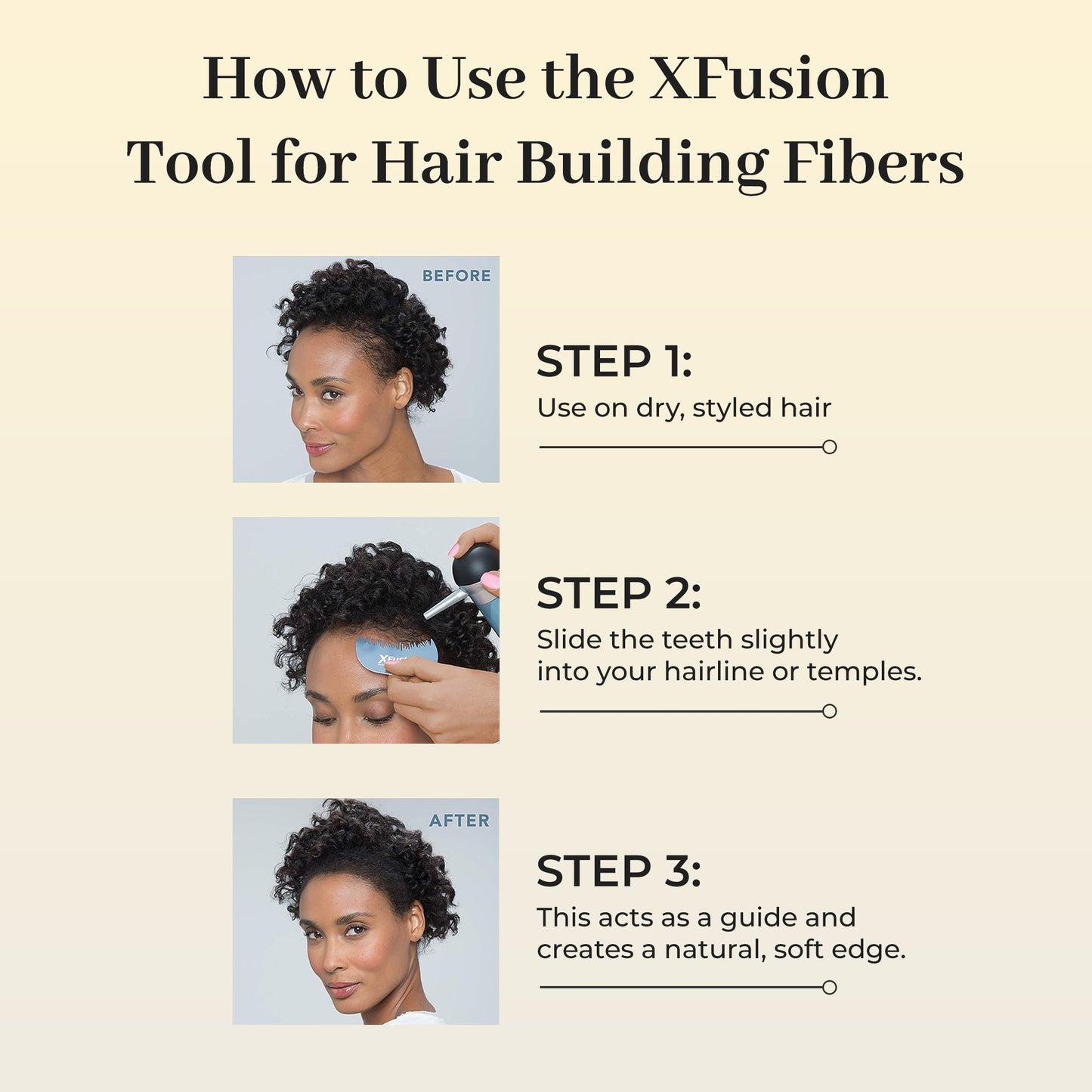 XFusion Hairline Optimizer Comb Tool for Hair Building Fibers – 3 Pack