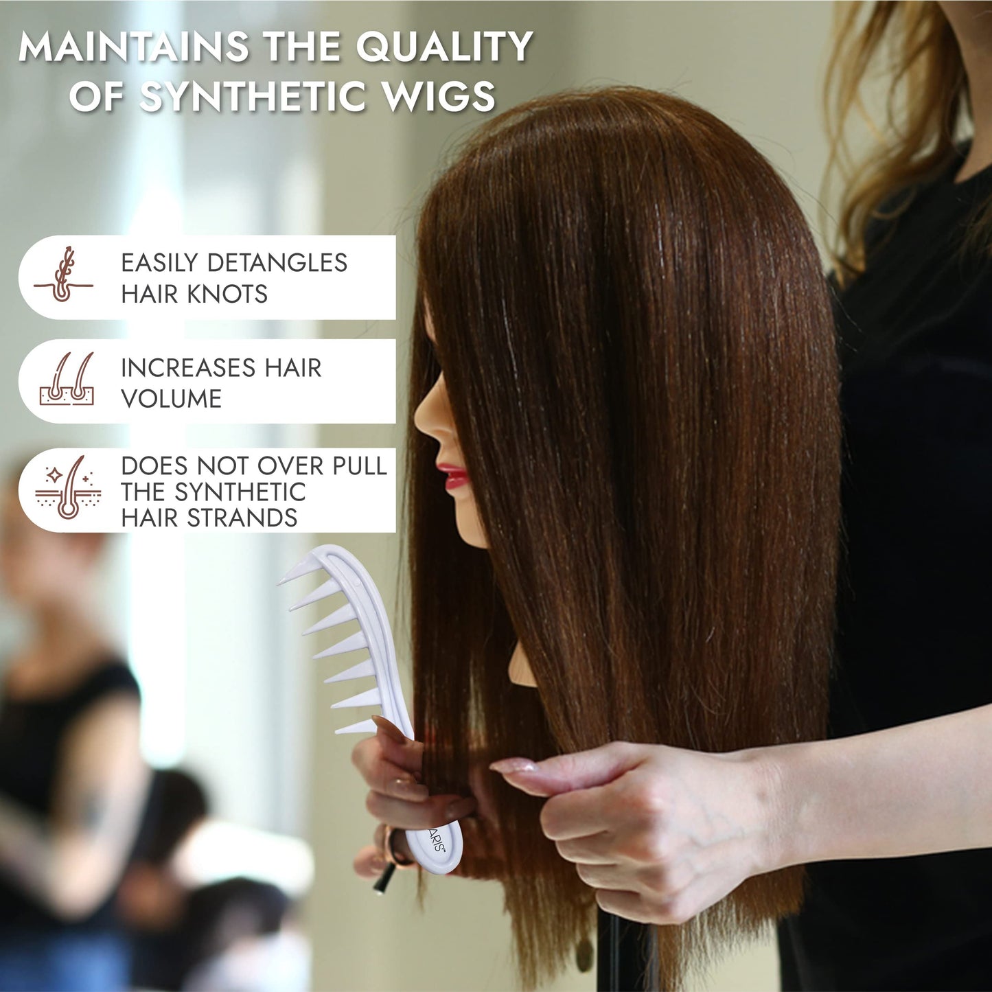 Rene Of Paris Wide Tooth Detangling Hair and Wig Lift Comb