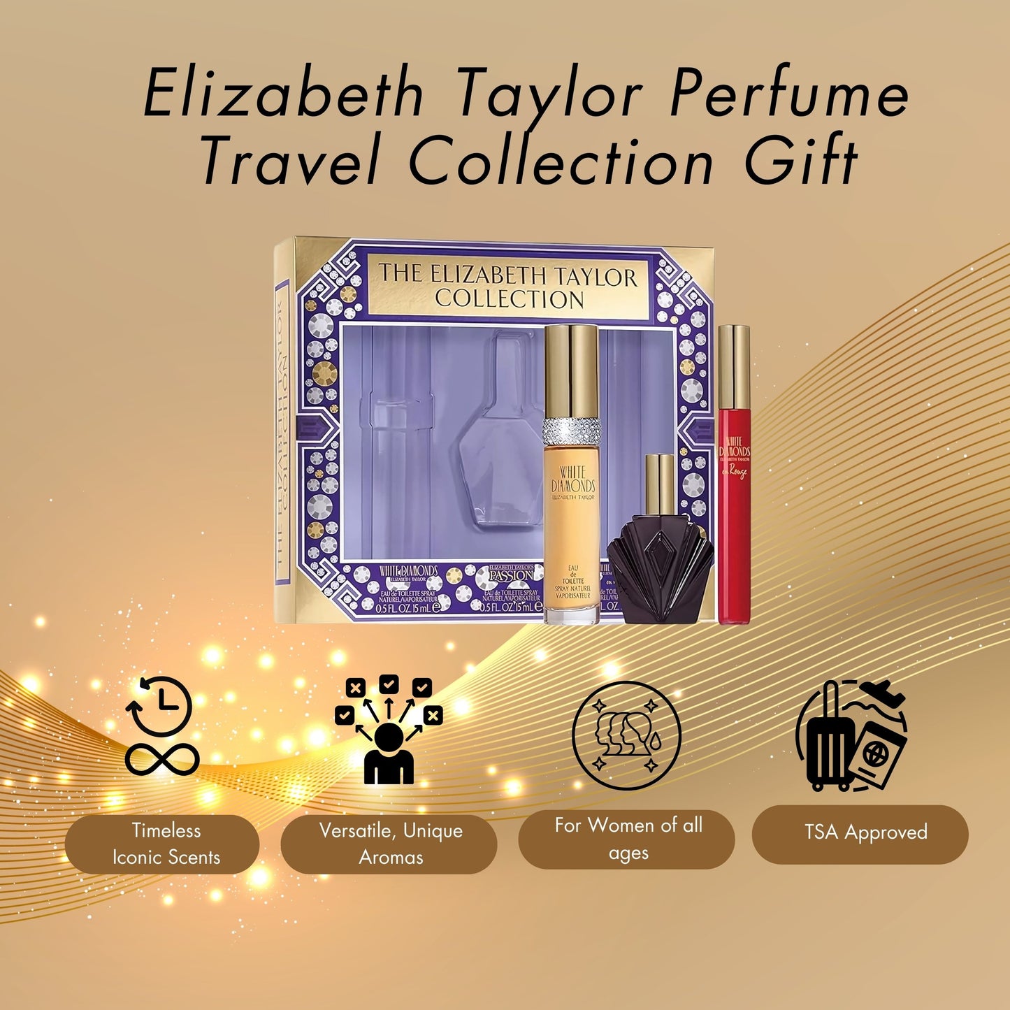 Elizabeth Taylor 3-Piece Fragrance Set: White Diamonds, Passion, En Rouge EDT