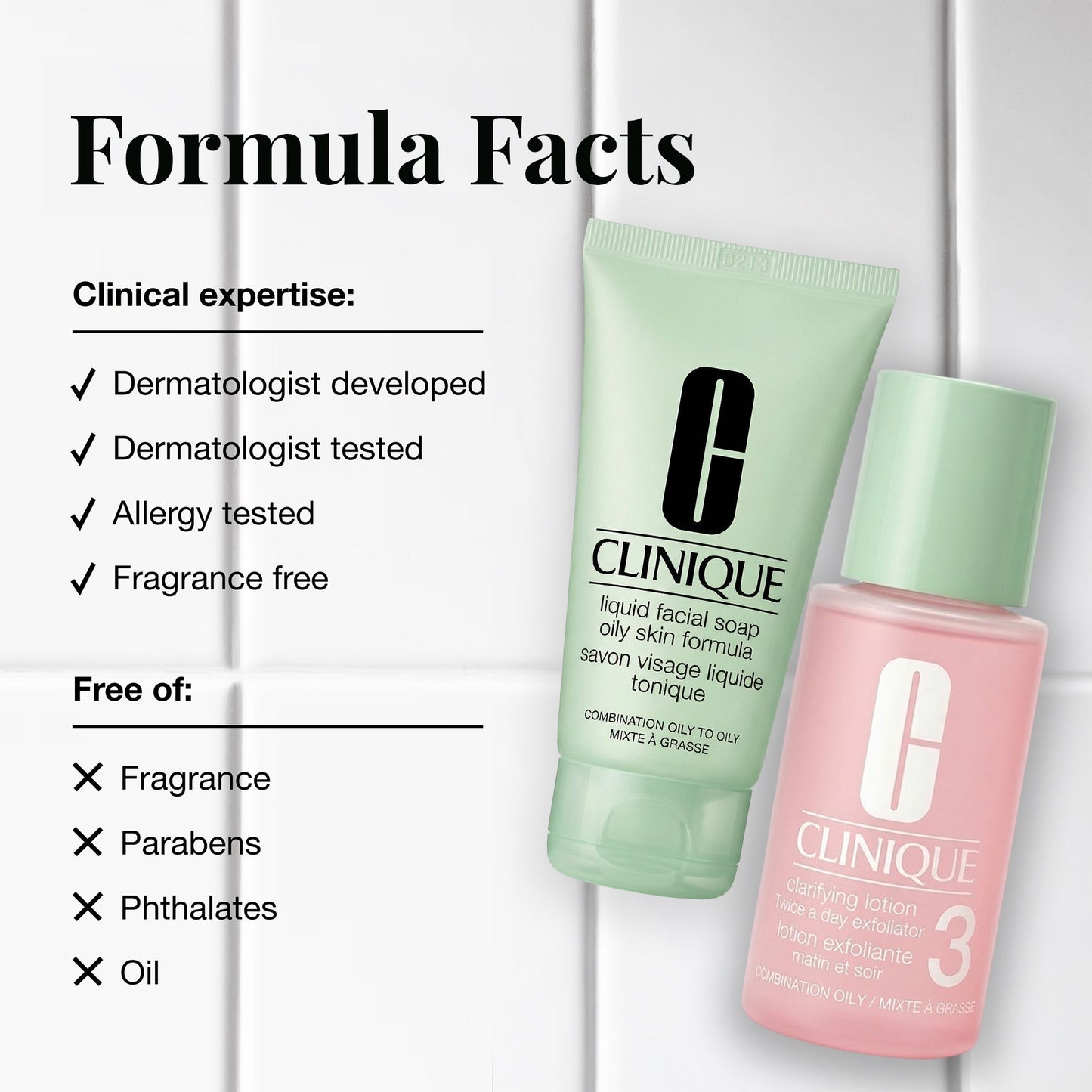 Clinique Liquid Facial Soap Combination Oily Skin | 3-Step System | 1 oz Travel Size