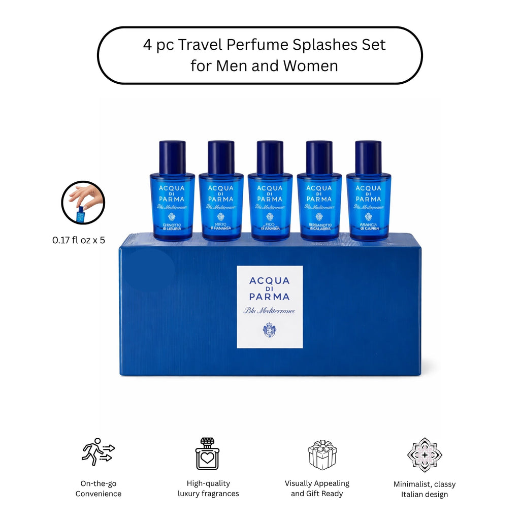 Acqua Di Parma Blu Mediterraneo Mini Gift Set – 5 x 0.16 Fl Oz EDT Splashes