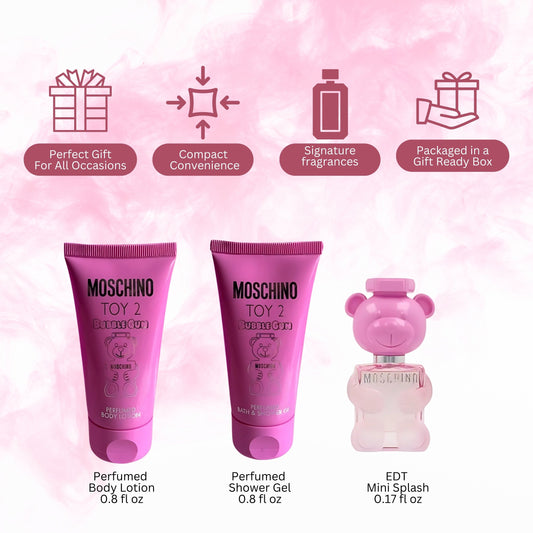 Moschino Toy 2 Bubble Gum 3-Piece Mini Gift Set for Women – Travel Size