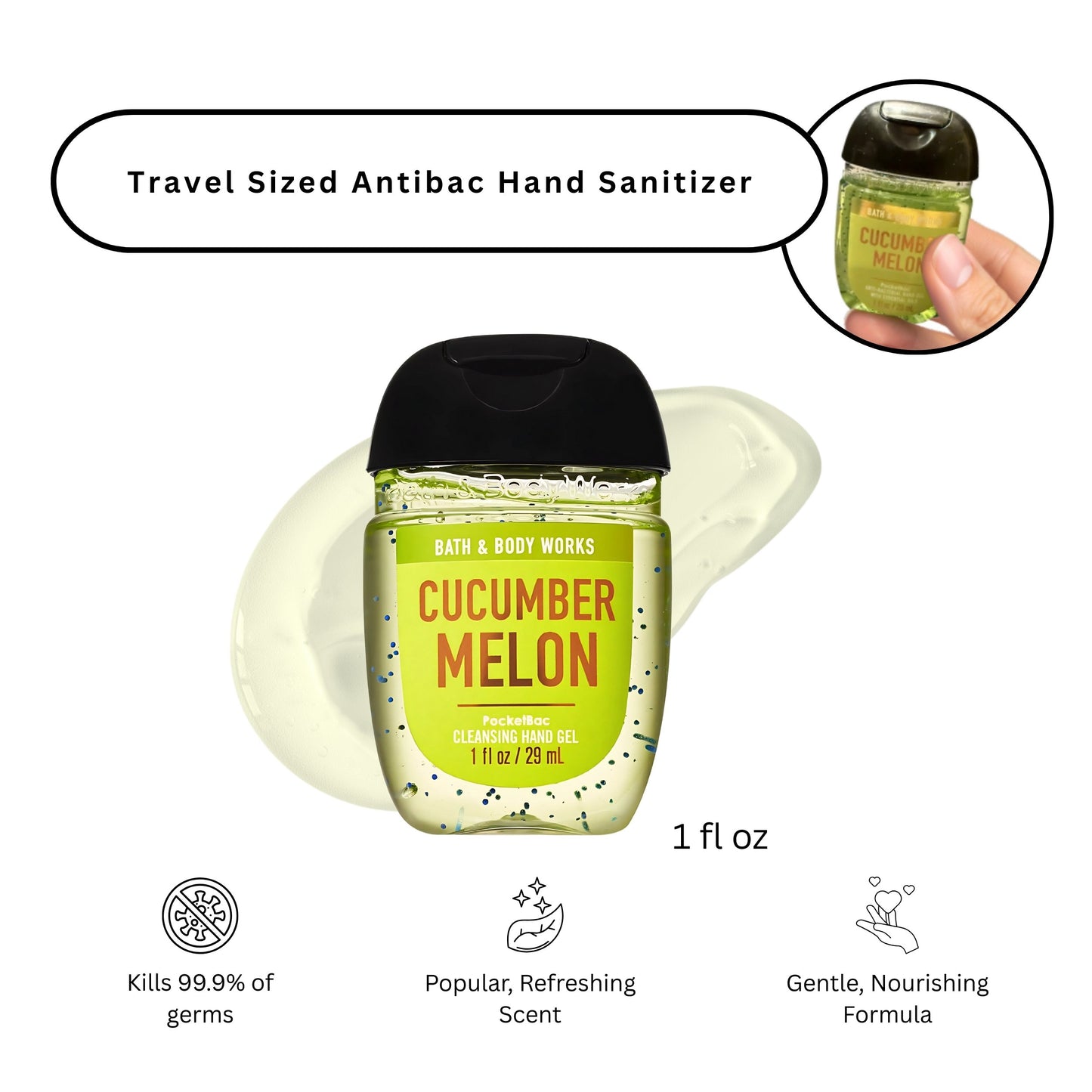 Bath & Body Works PocketBac Anti-Bacterial Hand Gel – Travel Size Hand Sanitizer (1 oz)