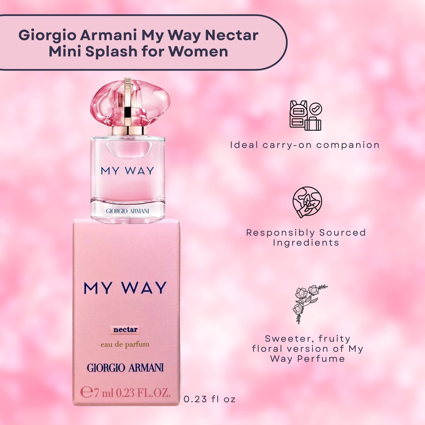 Giorgio Armani My Way Nectar Eau de Parfum Mini Splash for Women – 7ml Travel Size