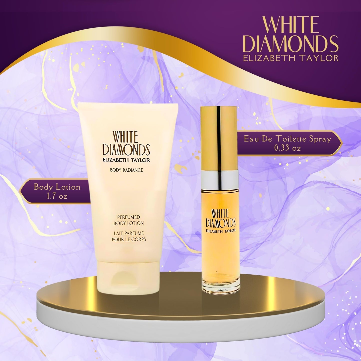 Elizabeth Taylor White Diamonds, 2 Piece Travel Size Set for Women
