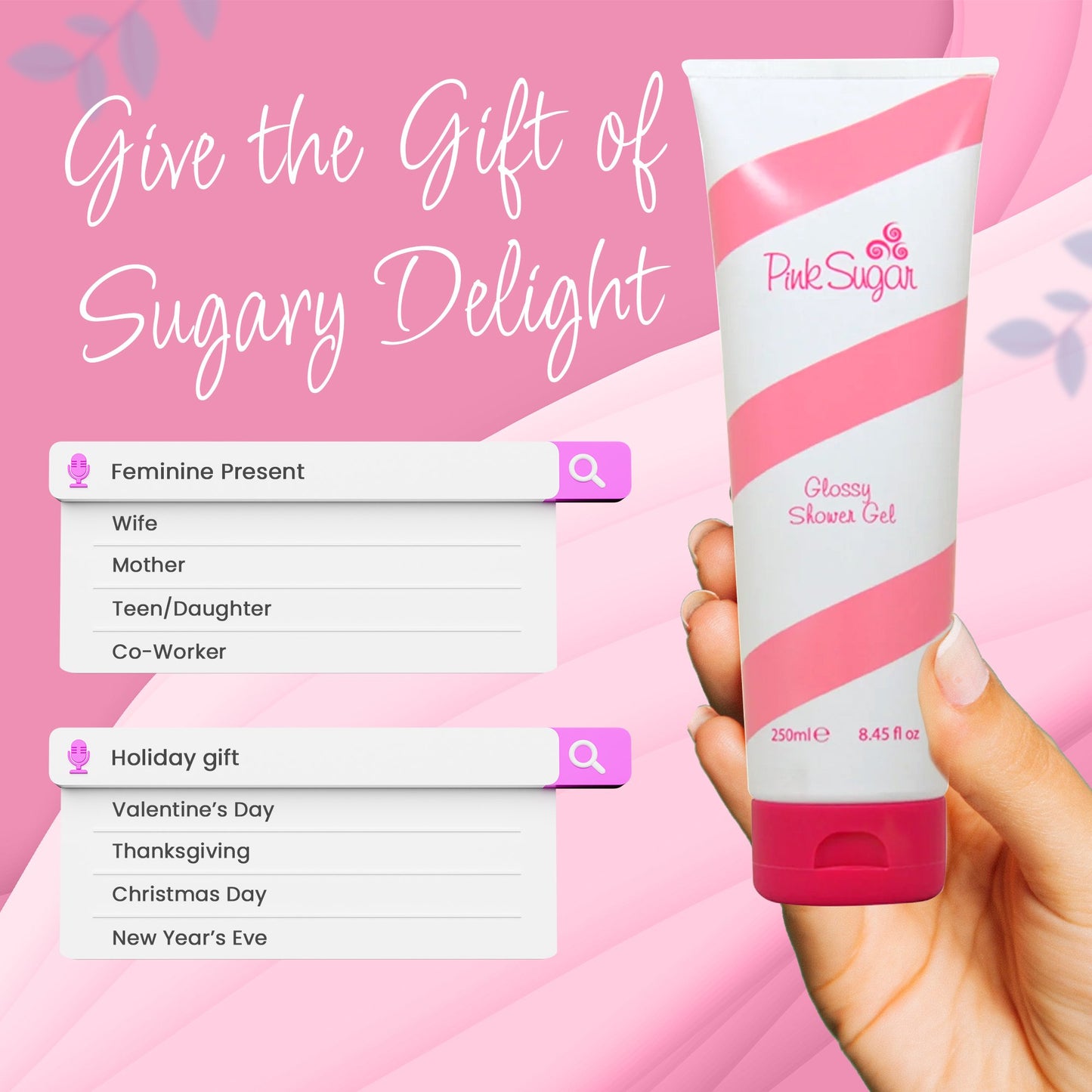 Pink Sugar for Women Glossy Shower Gel by Aquolina 8.45 oz