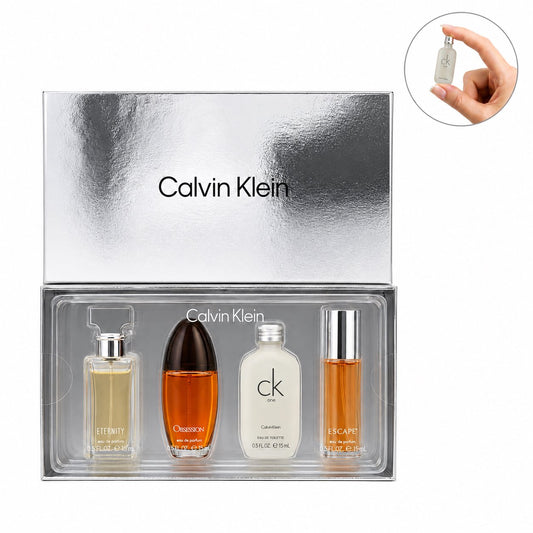 Calvin Klein Mini Perfume Gift Set – 4 Piece EDP & EDT Collection (0.5 oz / 15 ml Each)