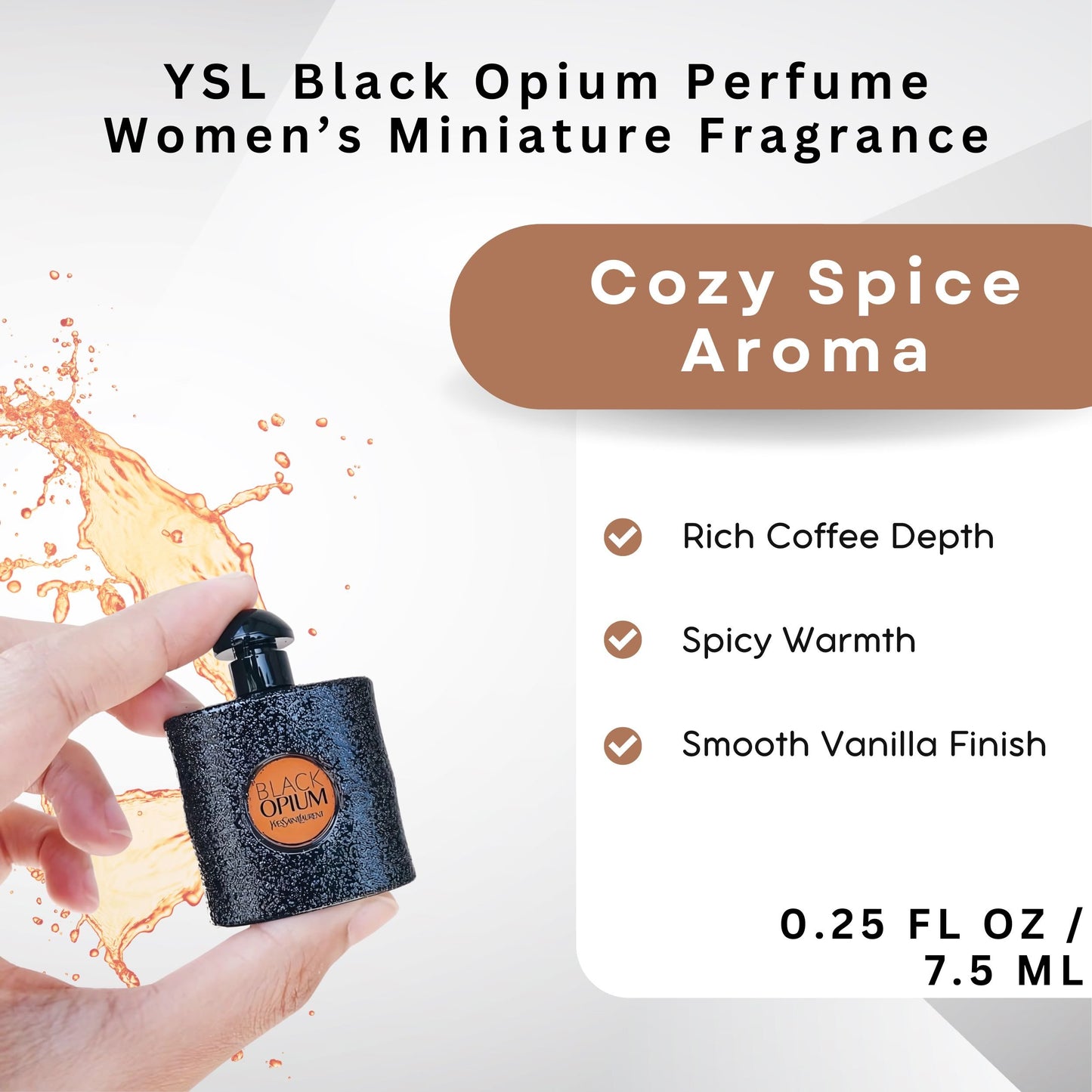 Yves Saint Laurent Black Opium Eau De Parfum Splash Miniature for Women 7ml/0.25 Oz