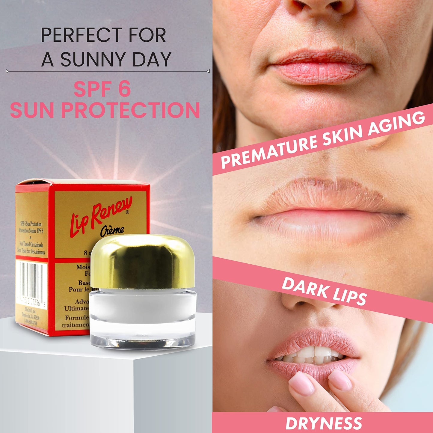 Ella International Lip Renew Creme – Moisturizing Lip Treatment with SPF 6