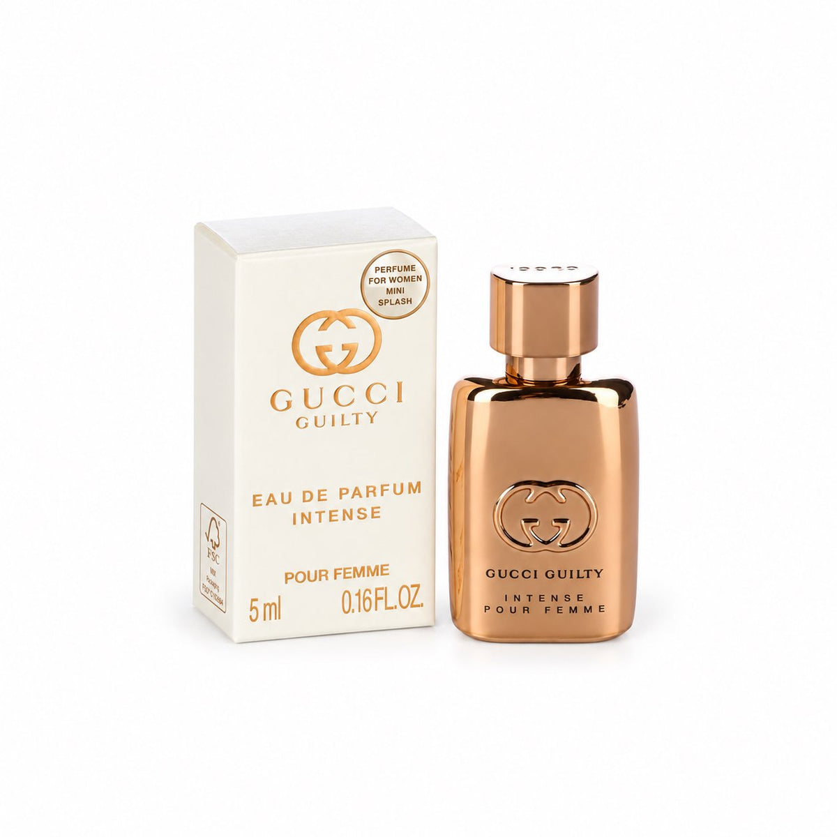 Gucci Guilty Perfume For Women Eau De Parfum Intense Mini Perfume Splash 0.16 Fl Oz