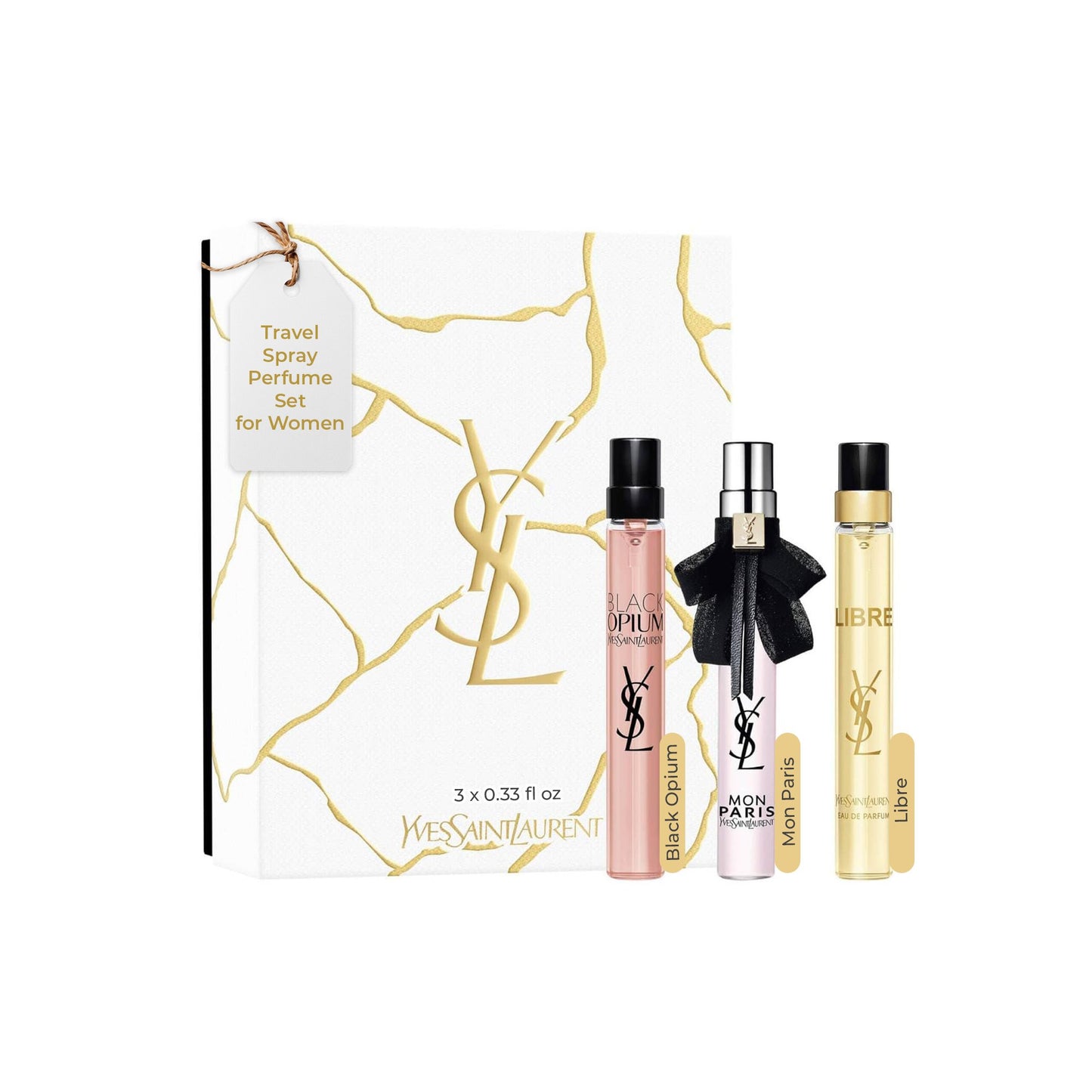 Yves Saint Laurent Perfume for Women EDP Mini Fragrance Travel Spray Gift Set (3 x 0.33 fl oz)