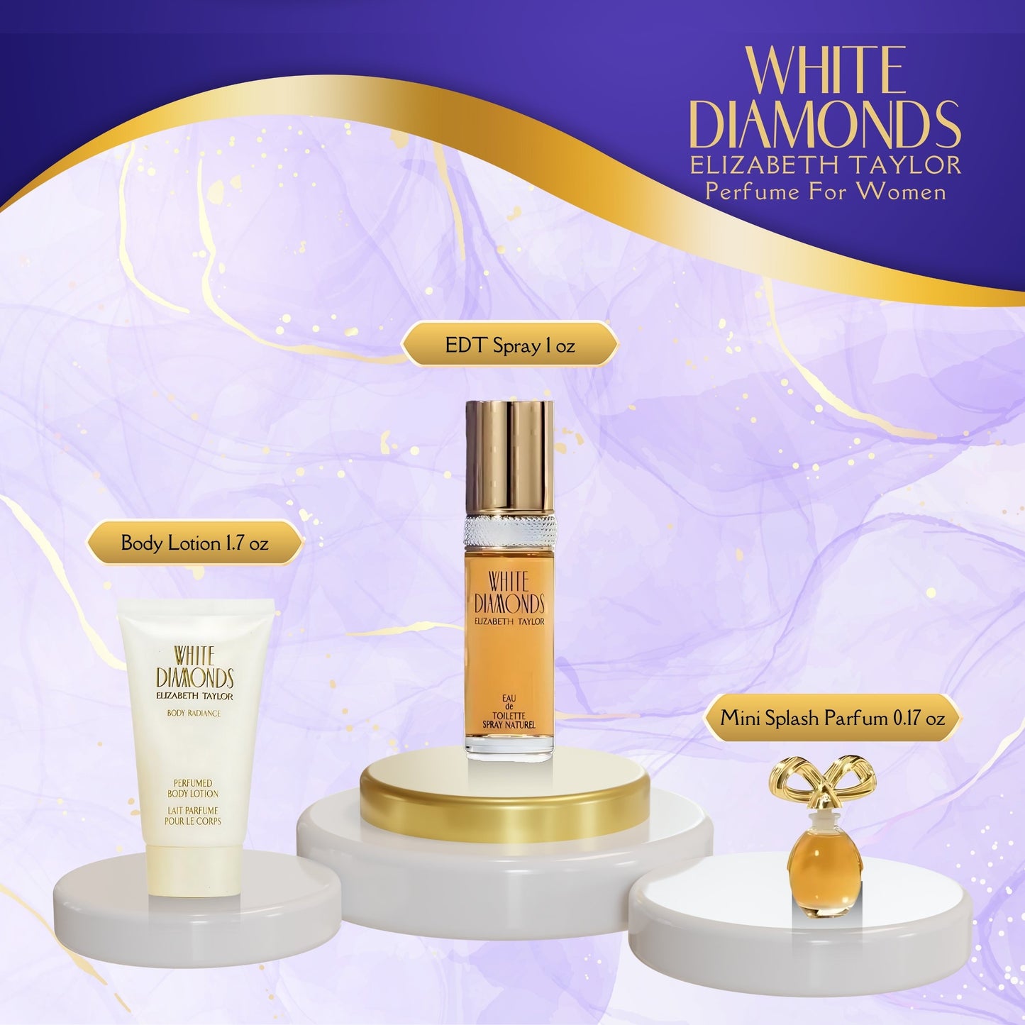 Elizabeth Taylor White Diamonds Women's Fragrance 3 Piece Gift Set