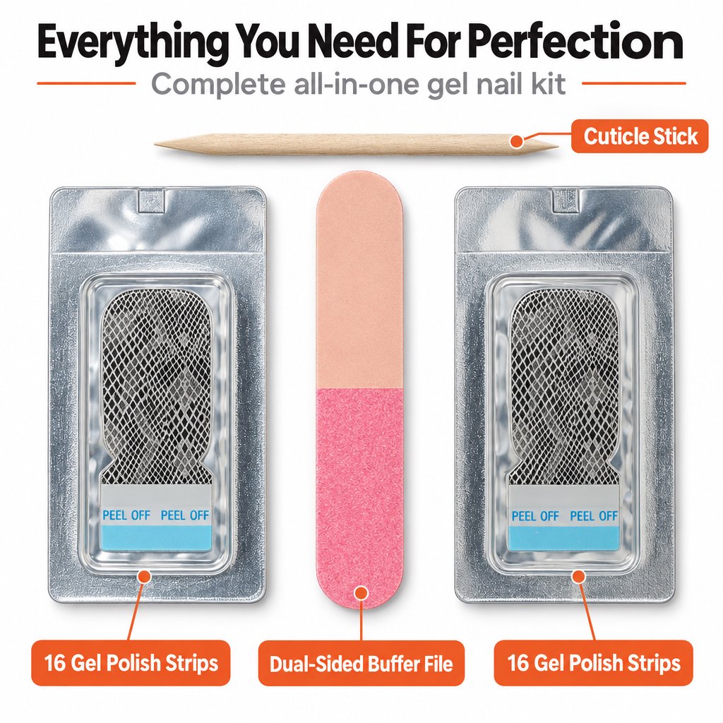 Sally Hansen Salon Insta Gel Strips, Perfect Poison, 16 gel strips 2 pack