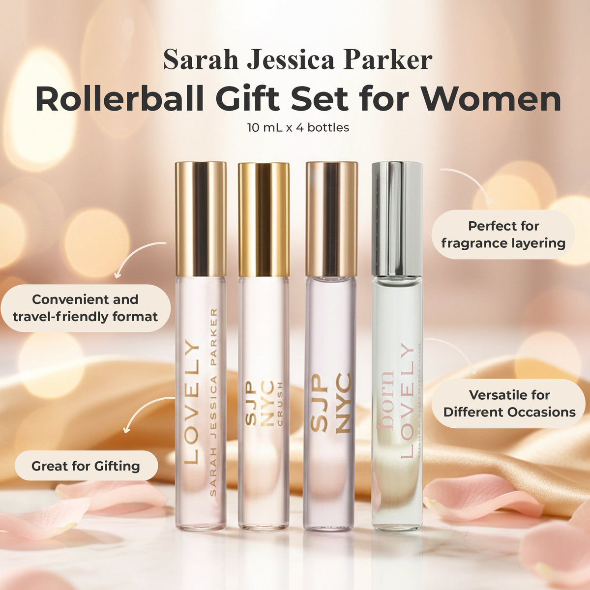 Sarah Jessica Parker Rollerball Gift Set 10ml NYC, Lovely, Born Lovely & NYC Pure Crush EDP