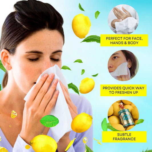 Muelhens 4711 Colognette Refreshing Lemon Scented Tissue for Unisex, Box Of 20 Count