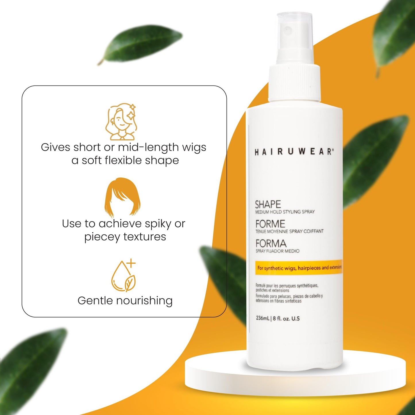HairUWear Cleansing Shampoo, Restoring Conditioner and Styling Spray Essential Hair Care 8 Ounce…