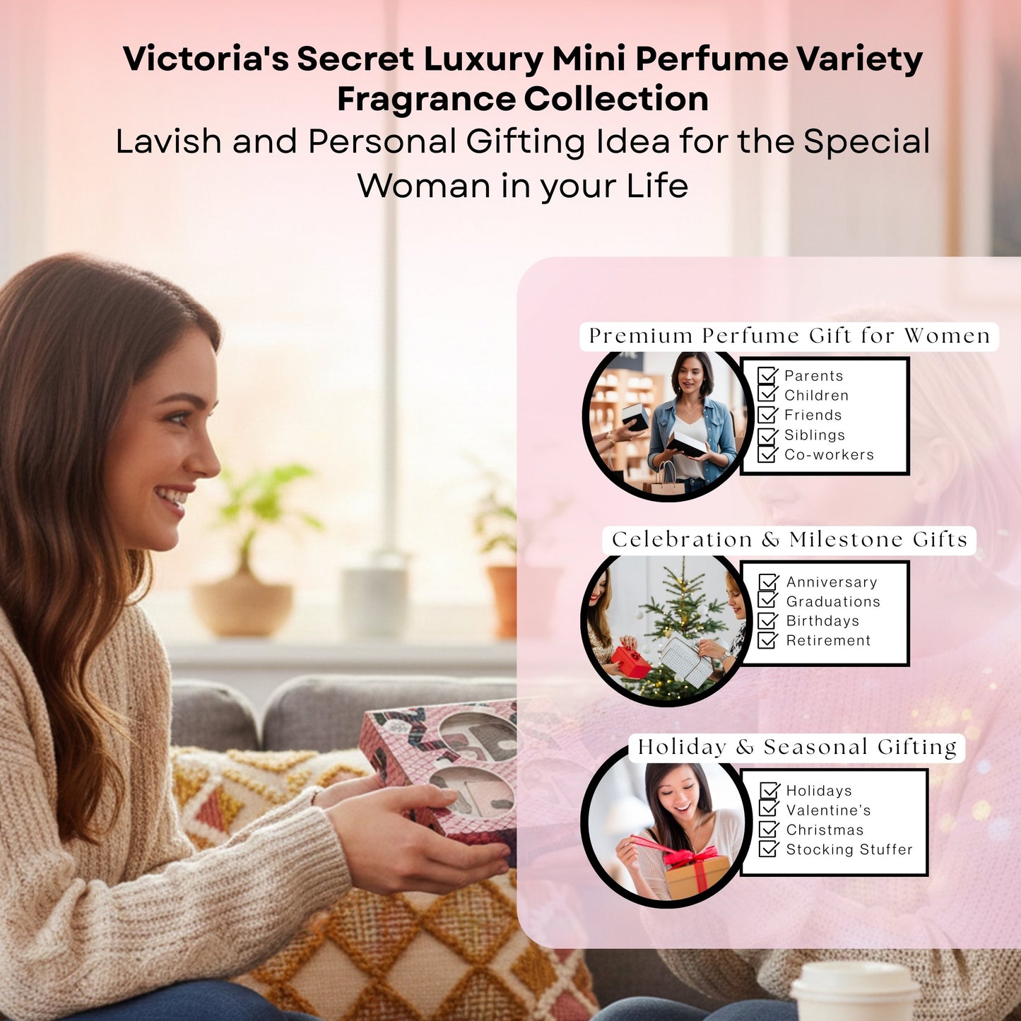 Victoria's Secret Perfume for Women Gift Set Mini Variety Fragrances 0.25 Fl oz