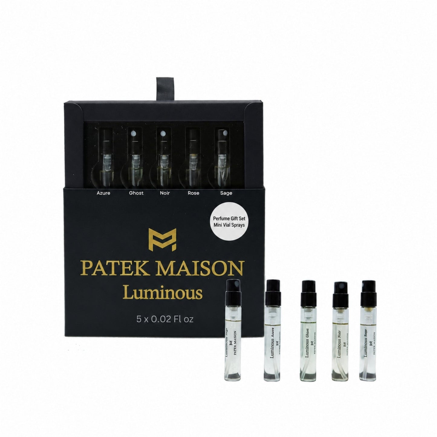 Patek Maison Perfume for Women and Men Luminous Mini Gift Set EDP Vial Spray 0.02 Fl oz.