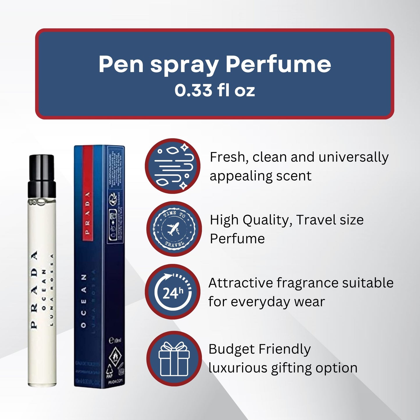 Prada Luna Rossa Ocean Cologne for Men, 0.33 oz Mini Spray