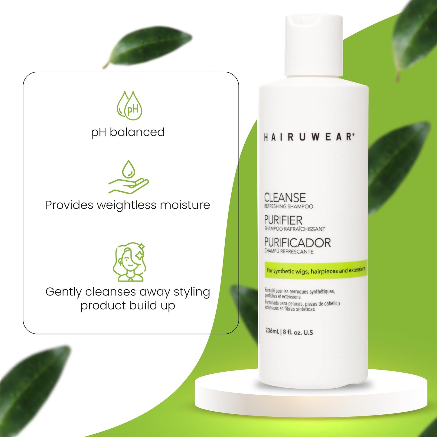 HairUWear Cleansing Shampoo, Restoring Conditioner and Styling Spray Essential Hair Care 8 Ounce…