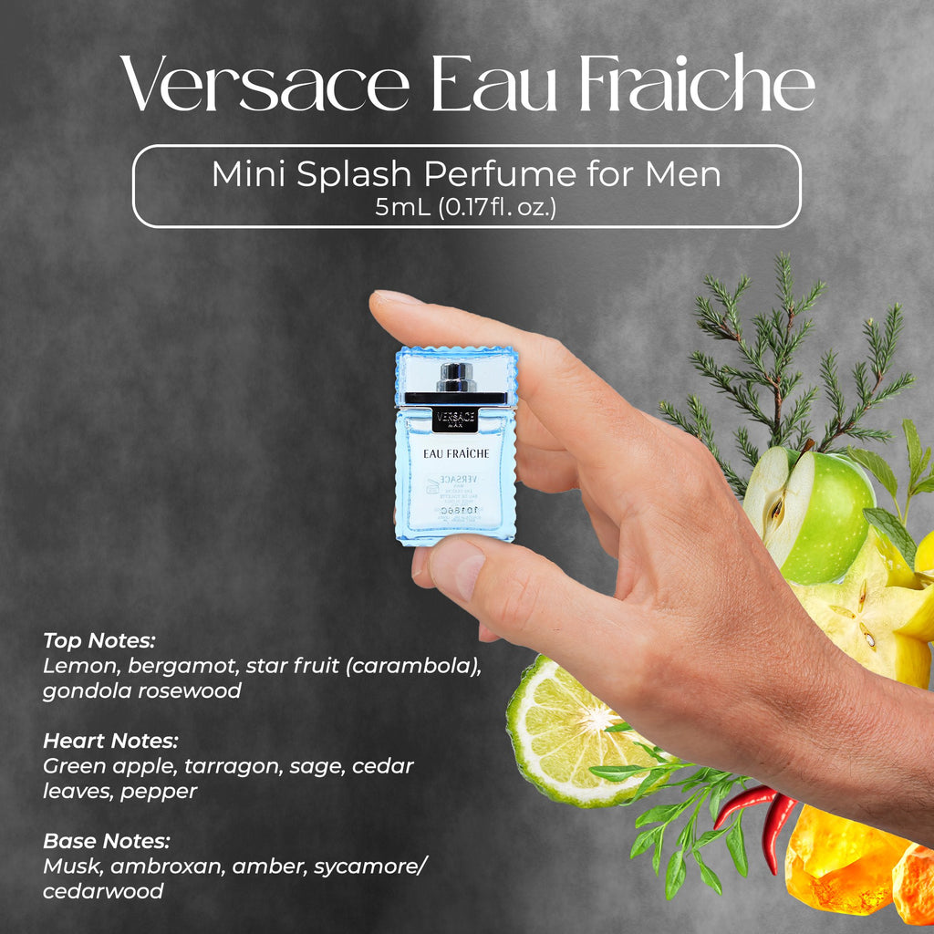 Versace 4 Piece Mini Fragrance Gift Set for Men – Eau de Toilette Collection (5 ml Each)