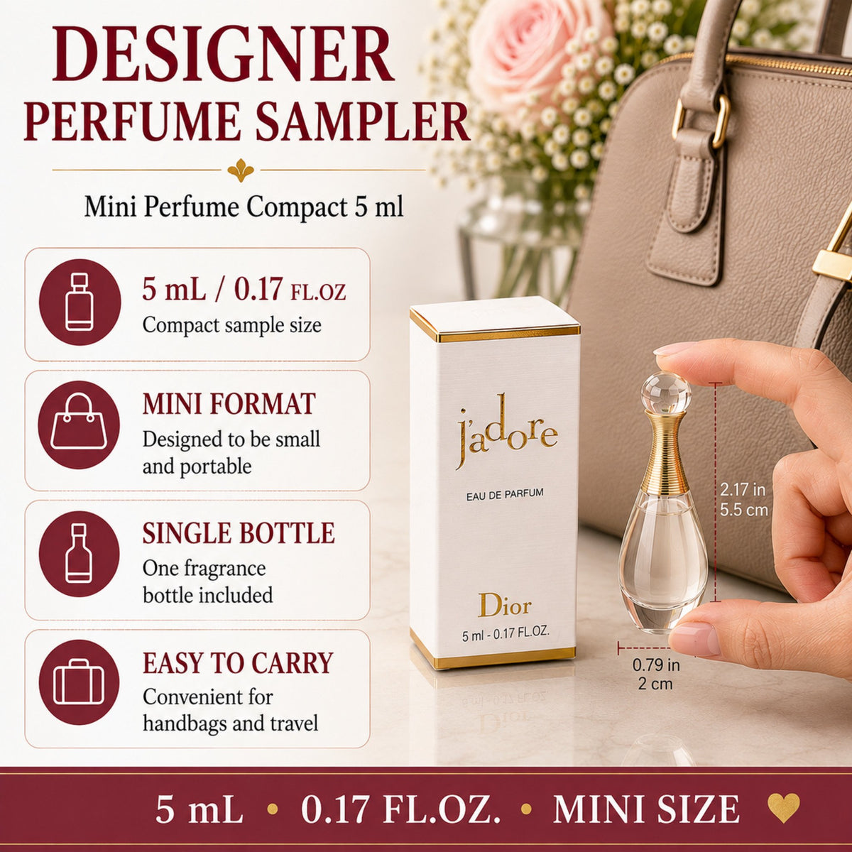 J'adore by Christian Dior for Women 0.17 oz Eau de Parfum Collectible