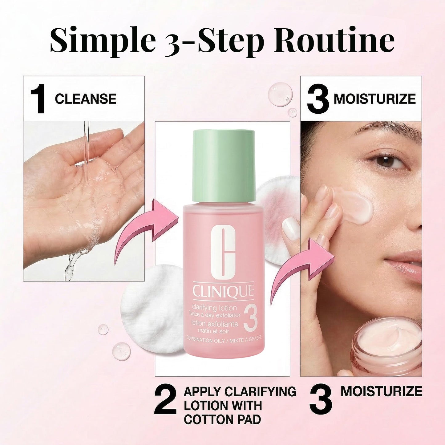 Clinique Clarifying Lotion 3 for Combination Oily Skin, 1 oz Travel Size (Pack of 2)