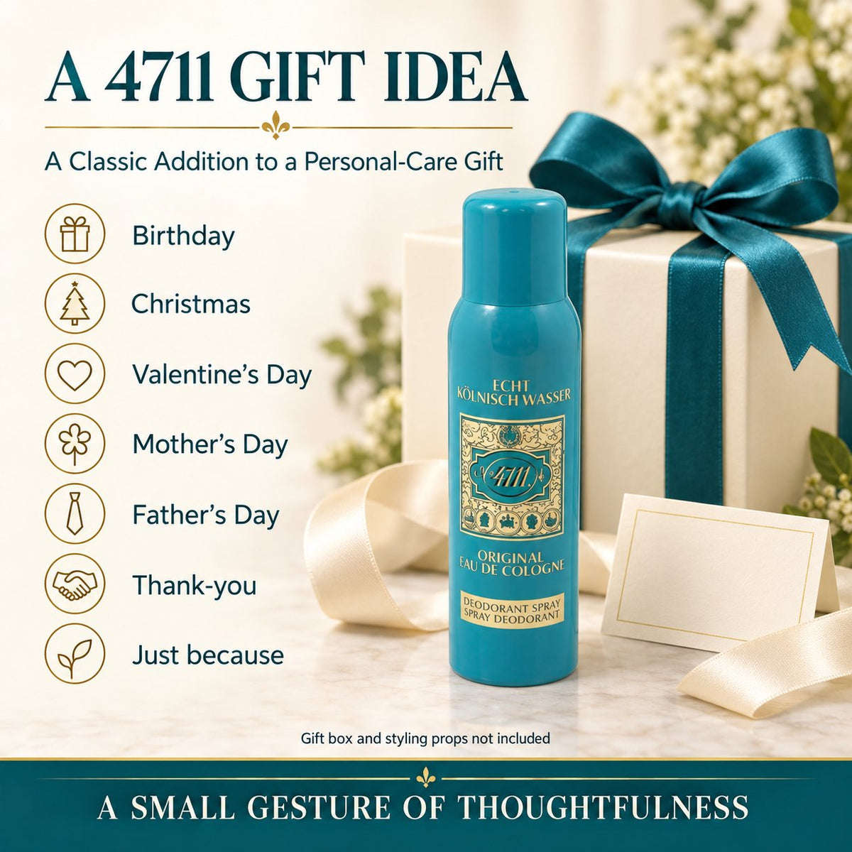 Muelhens 4711 Deodorant Spray for Unisex, 3.4 Ounce