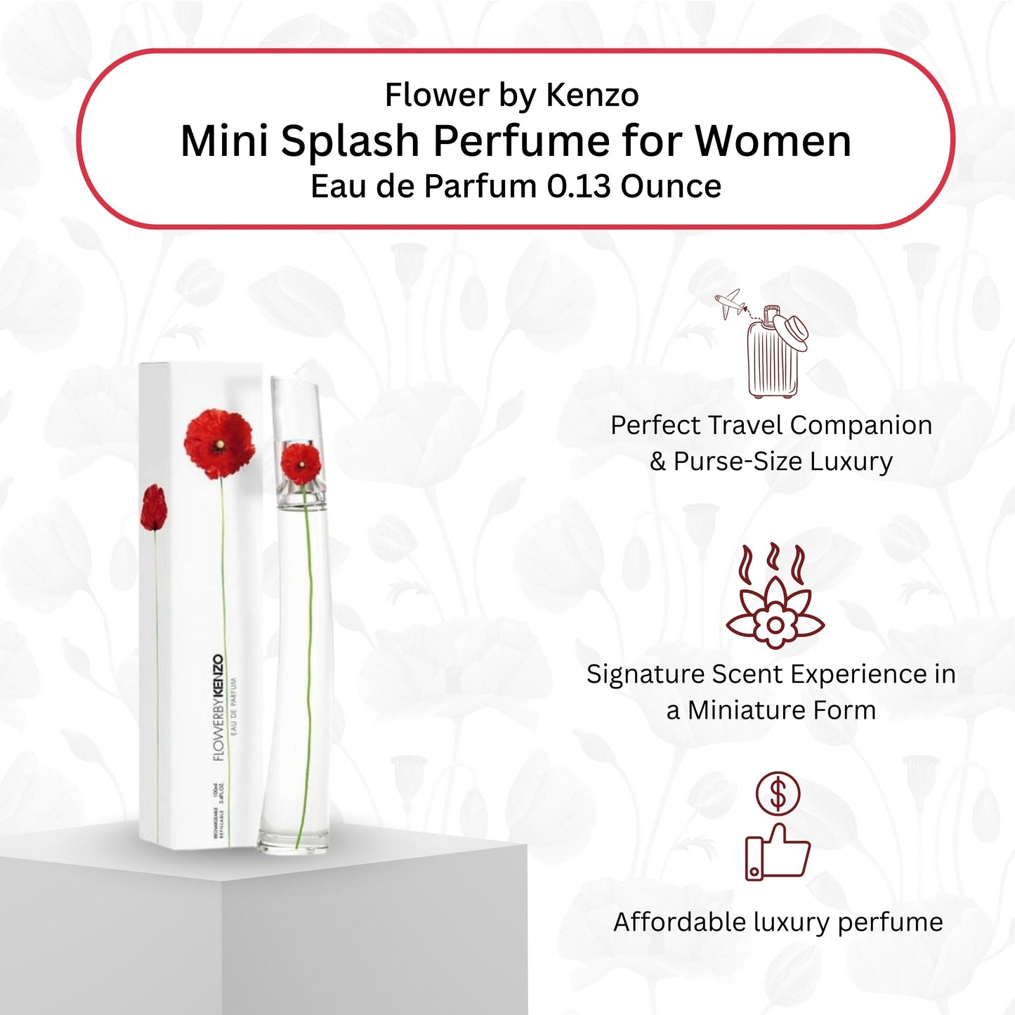 Kenzo Flower Eau de Parfum Mini Splash for Women .13 Ounce
