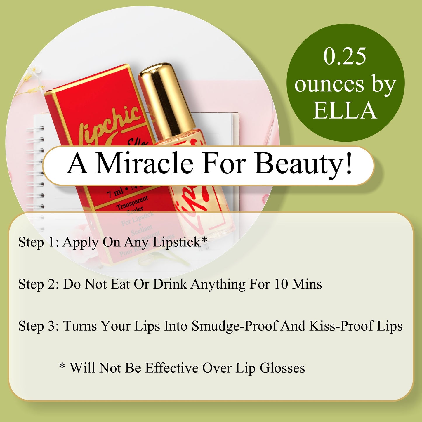 Ella International Lip Chic – 3-Pack All-Day Lipstick Sealer (0.25 oz Each)