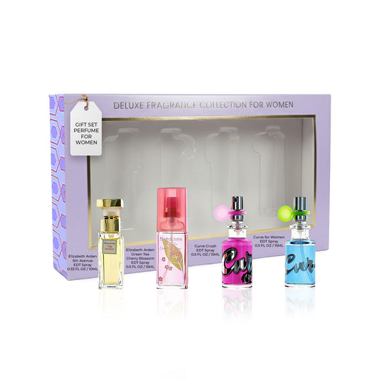 Elizabeth Arden & Curve Mini Perfume Gift Set for Women – Travel Spray Collection (0.5 fl oz)