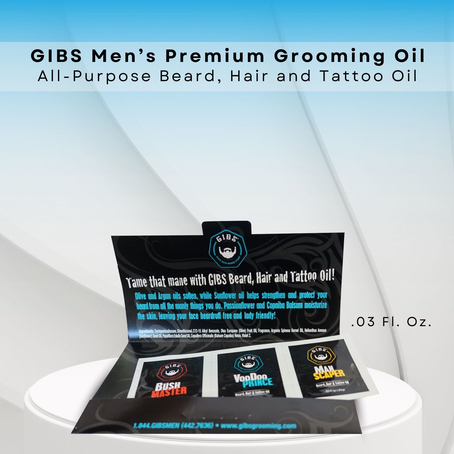 Gibs Beard, Hair & Tattoo Oil – Moisturizing Scented Men’s Grooming Oil