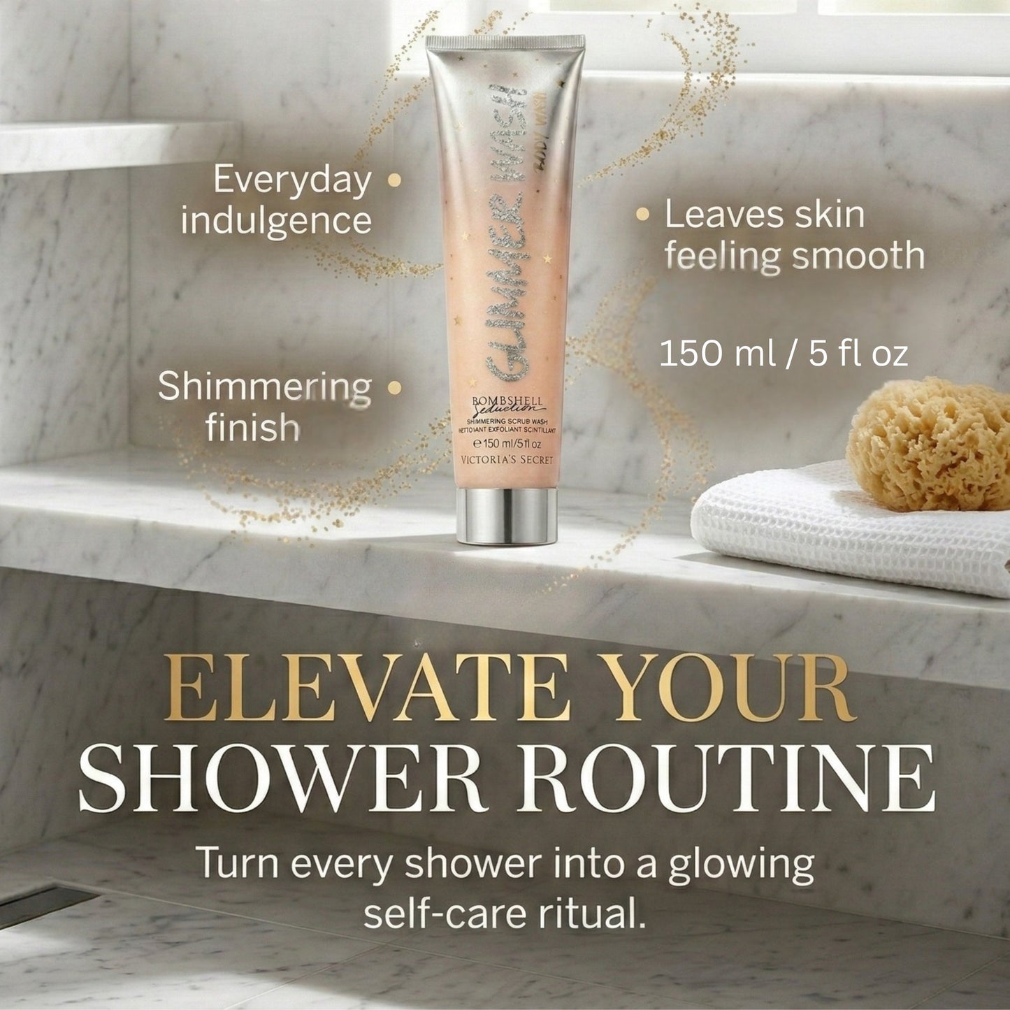Victoria’s Secret Scandalous Glimmer Body Wash & Shimmering Scrub – 5 oz