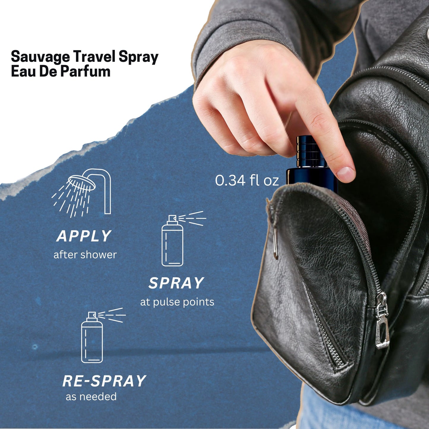 Dior SAUVAGE Perfume & Shower Gel Men Travel MINI SET (Perfume 10 ML / 0.34 Fl Oz & Shower Gel 20 ml)