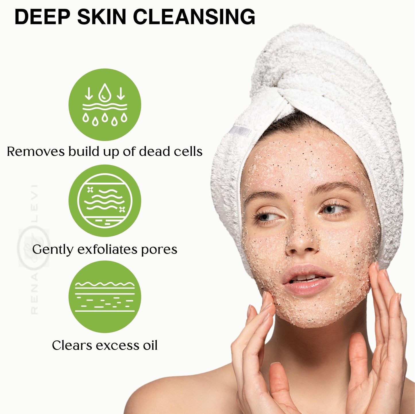 Rena Levi Bamboo Scrub Exfoliating Cleanser for All Skin Types, 2 oz