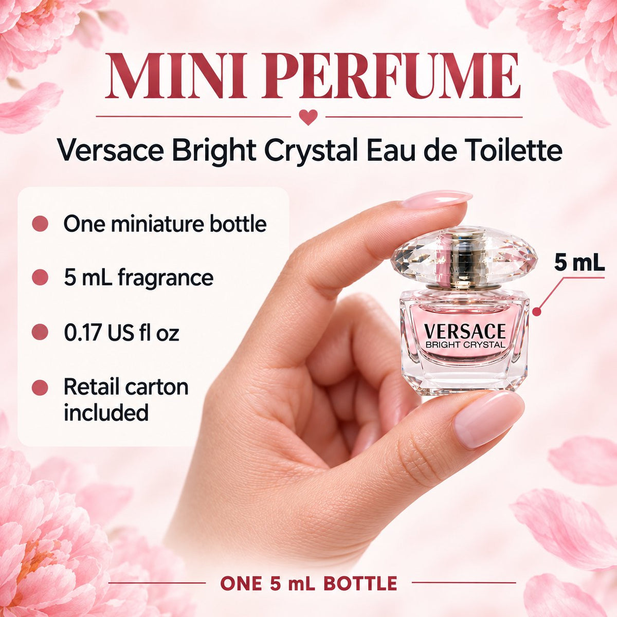 Versace Bright Crystal By Gianni Versace For Women. Eau De Toilette 0.17 Fl Oz Mini