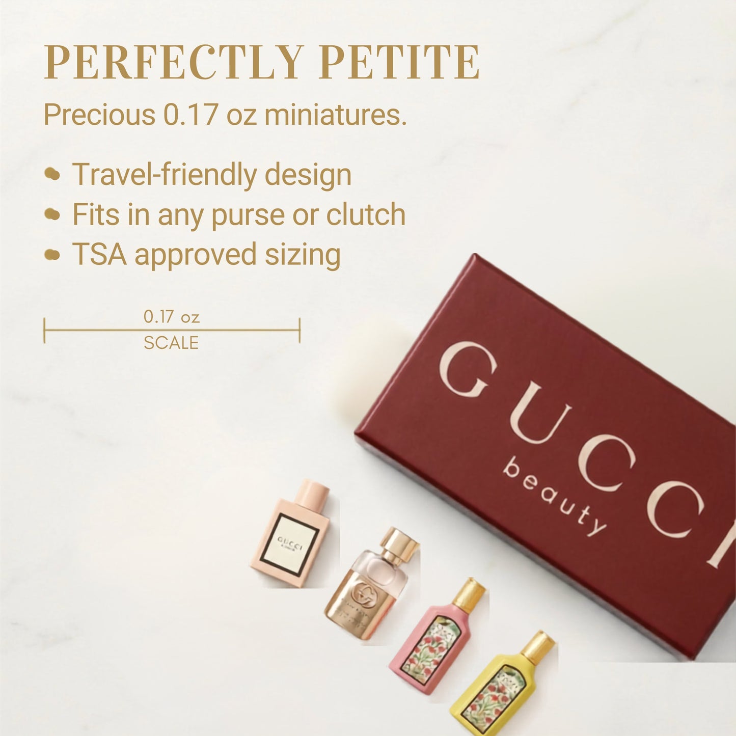 Gucci Perfume for Women Gift Set 4 Piece Variety Mini EDP Travel Splash 0.17 Ounce each