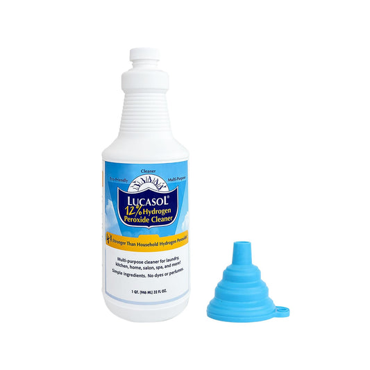 Lucasol Food Grade Hydrogen Peroxide 12% – 1 Quart (32 Fl Oz) with Funnel