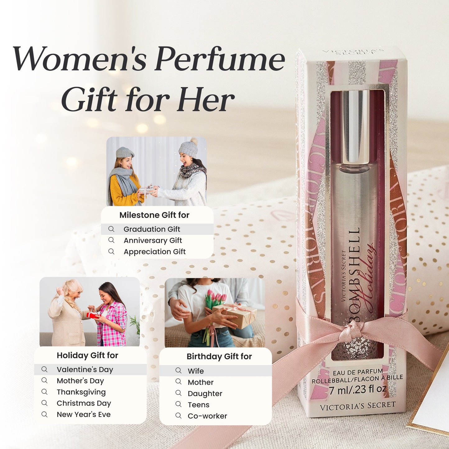 Victoria Secret BOMBSHELL HOLIDAY Eau de Parfum Rollerball 0.23 Fluid Ounce, 2019 Limited Edition