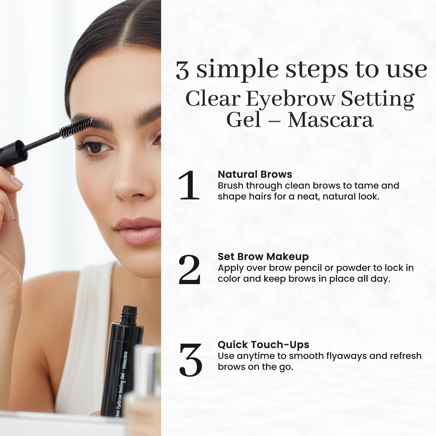 Brow Set Clear Eyebrow Setting Gel – Grooming Gel for Brows, Lashes & Facial Hair