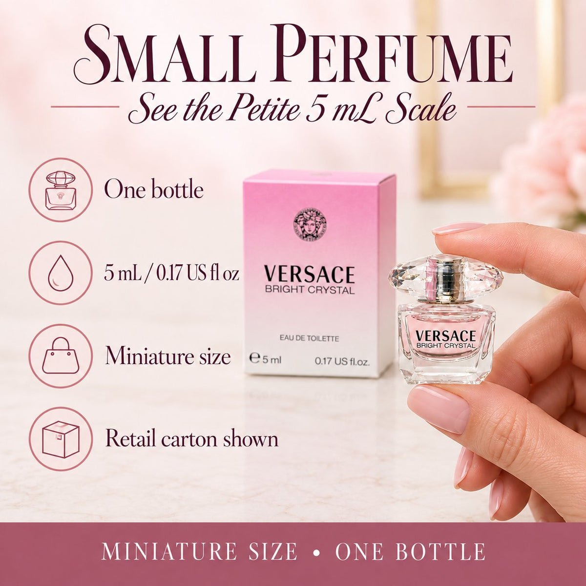 Versace Bright Crystal By Gianni Versace For Women. Eau De Toilette 0.17 Fl Oz Mini