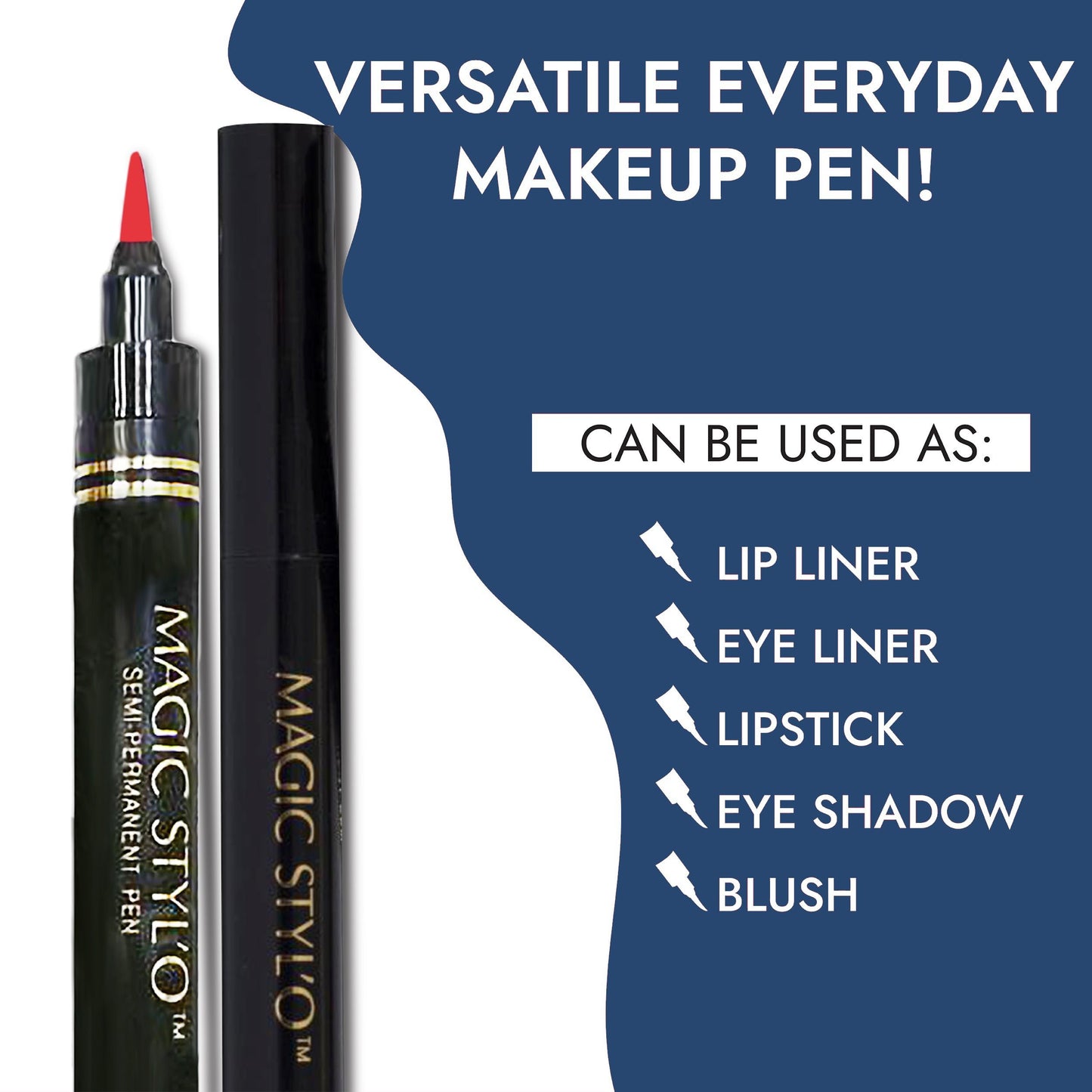 Magic Styl'o Semi-Permanent Makeup Pen – Electric Blue Waterproof Cosmetic Pencil