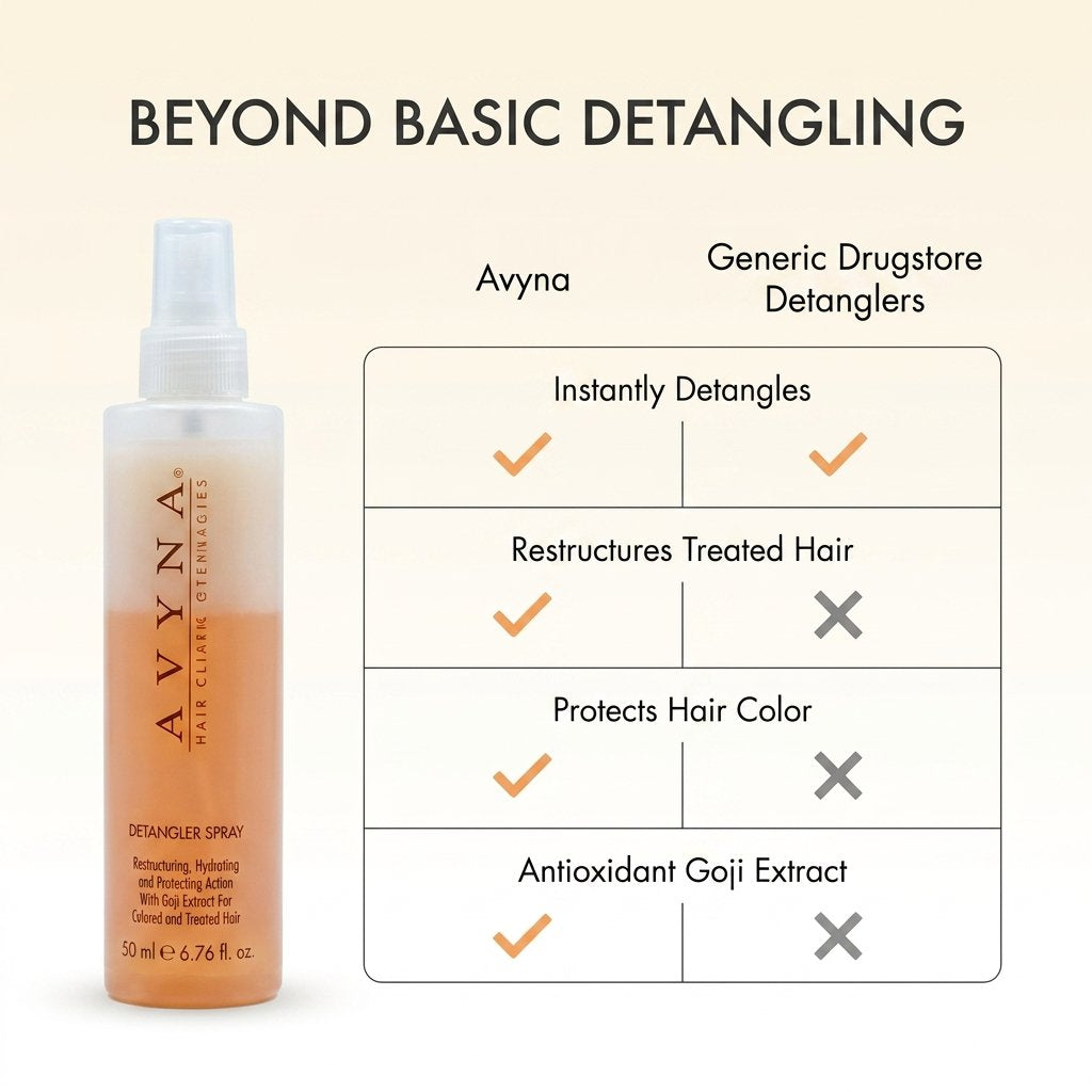 Avyna Hair Detangler Spray, Restructuring, Hydrating and Protecting Action With Goji Extract for Colored and Treated Hair 6.76 oz