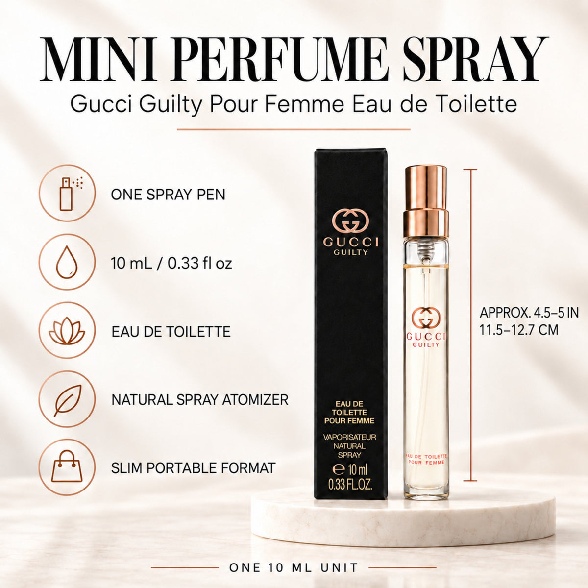 Gucci Guilty Perfume for Women Travel Spray Pour Femme EDT 0.33 Fl Oz