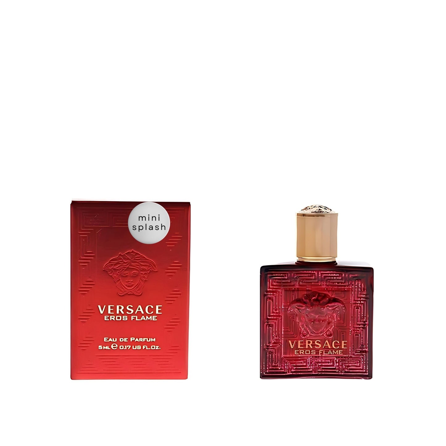 Versace Eros Flame Eau de Parfum Mini Splash for Men – 0.17 oz Travel Size