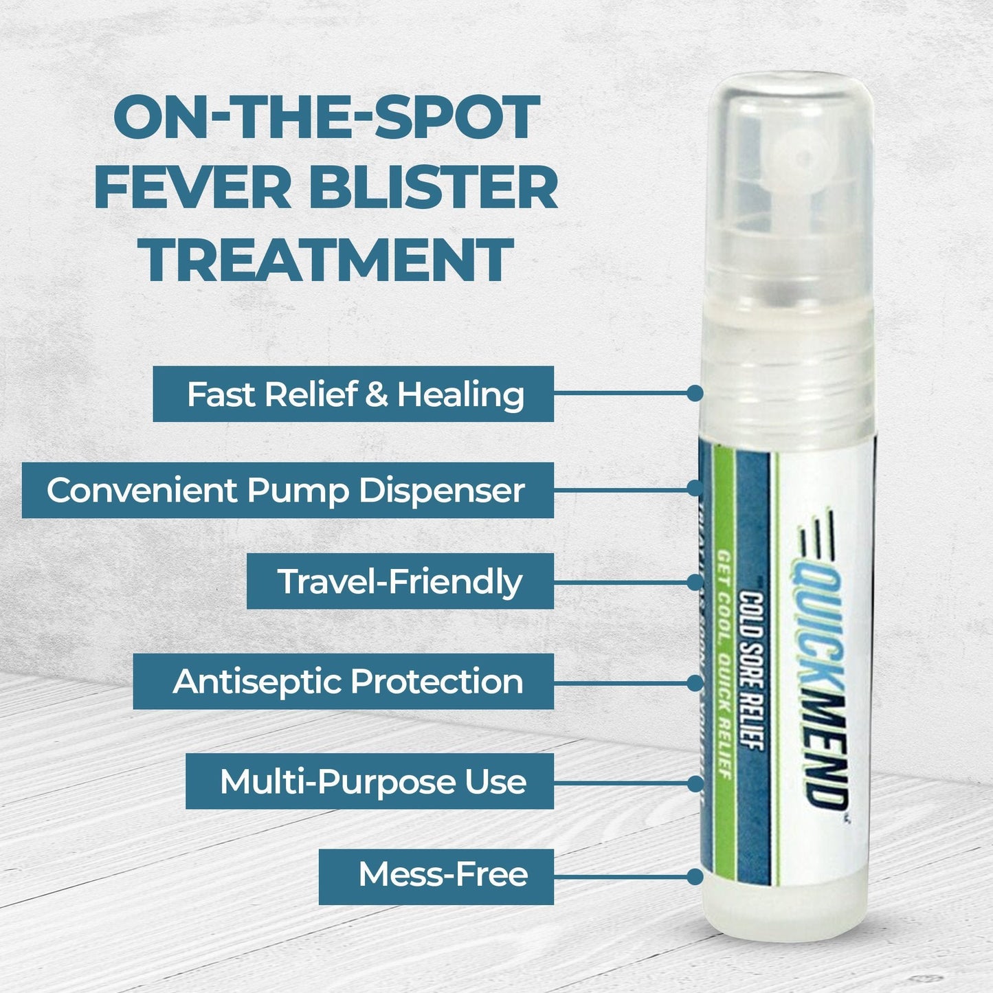 QuickMend Cold Sore Relief Lip Treatment – Pump Dispenser (4.5 ml)