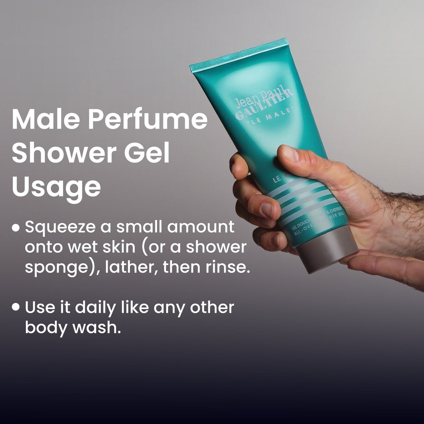 Jean Paul Gaultier Le Male Shower Gel for Men – 6.7 oz Hydrating Body Wash