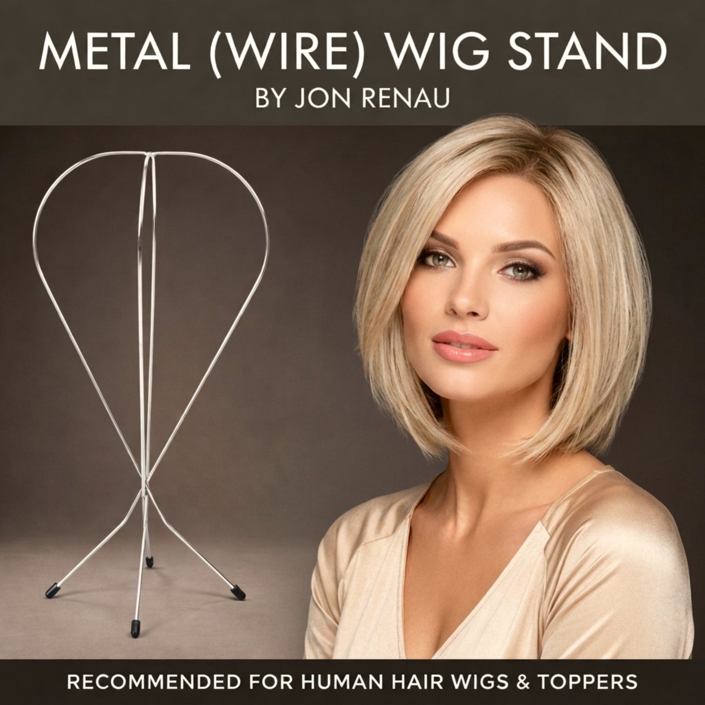 Jon Renau Metal Wire Wig Stand – Foldable Wig Holder
