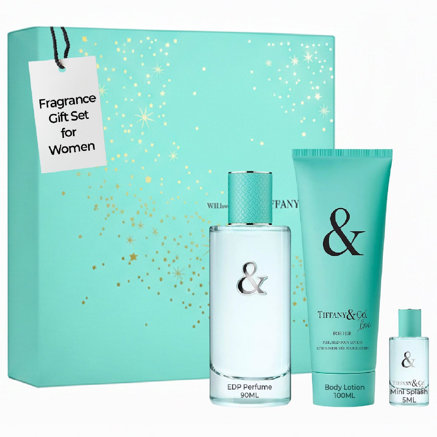 Tiffany & Co. Love Perfume Gift Set for Women – 3 oz EDP, 0.17 oz Mini, 3.3 oz Body Lotion
